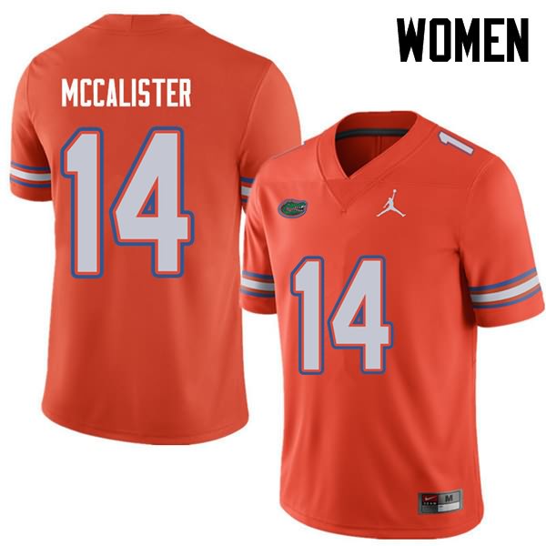 NCAA Florida Gators Alex McCalister Women's #14 Jordan Brand Orange Stitched Authentic College Football Jersey FZK8464CN